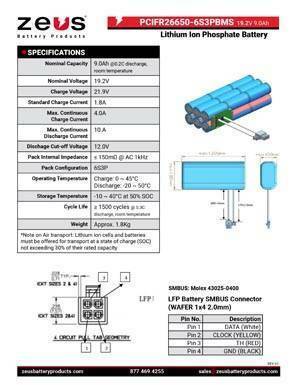 PCIFR26650-6S3PBMS